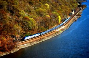 Amtrak along the Hudson River